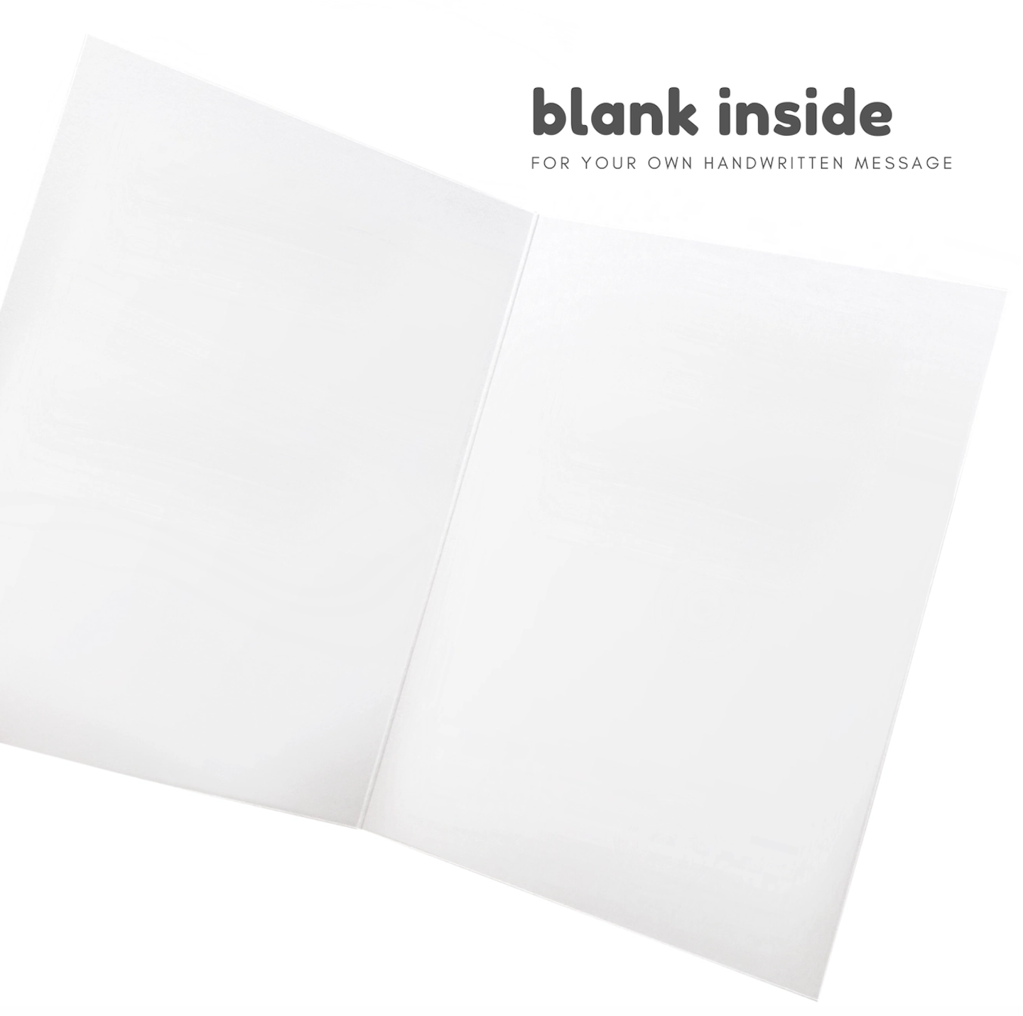 Blank white greeting card with envelope shown open at an angle, ready for personalized handwritten message