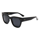 Black sunglasses with 'Calvin Klein' branding on a white background