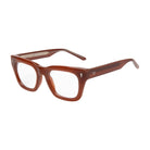 Brown eyeglasses on a white background