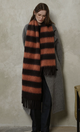 Striped Scarf in Black & Orange
