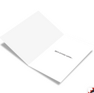 White greeting card with "Warm birthday wishes.." text in black italic font, shown at an angle with shadow