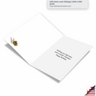 White greeting card with cannabis joint and bud image, opened to show inside message about high times and smoking birthday