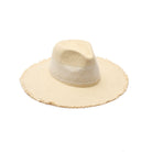 Beige straw hat on a white background
