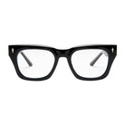 Black cat-eye glasses on a white background
