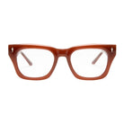 Brown eyeglasses on a white background