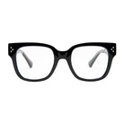 Black cat-eye glasses on a white background