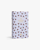 Hardcover journal with blue and white striped pattern, cherry print, and gold foil text reading "Everything Happens for a Reason"