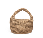 Woven handbag on a white background