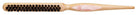Wooden hair brush with natural boar bristles and ergonomic handle featuring EMIJAY branding in pink and white